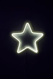 Orsina Neon Star White Wall Light, Kids Bedroom & Nursery Star Light, White Neon Wall Mounted Acrylic Light - thumbnail 3