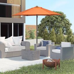 OUTSUNNY 2m Parasol Patio Umbrella, Outdoor Sun Shade with 6 Ribs in Orange