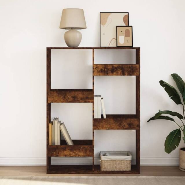 Berkfield Home Classic Bookcase Smoked Oak100x33x135 cm Engineered Wood in Brown - Size: 100 x 33 x 135 cm - image 1