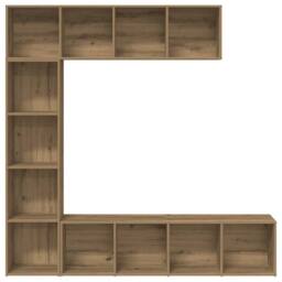 Berkfield Home Classic Book Cabinets 3 pcs Artisan Oak Engineered Wood in Brown - thumbnail 4