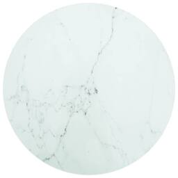 Berkfield Home Table Top White ?60x0.8 cm Tempered Glass with Marble Design - Size: 60x0.8 cm