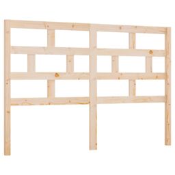 Berkfield Home Bed Headboard 146x4x100 cm Solid Wood Pine in Brown - Size: 146 x 4 x 100 cm - thumbnail 2