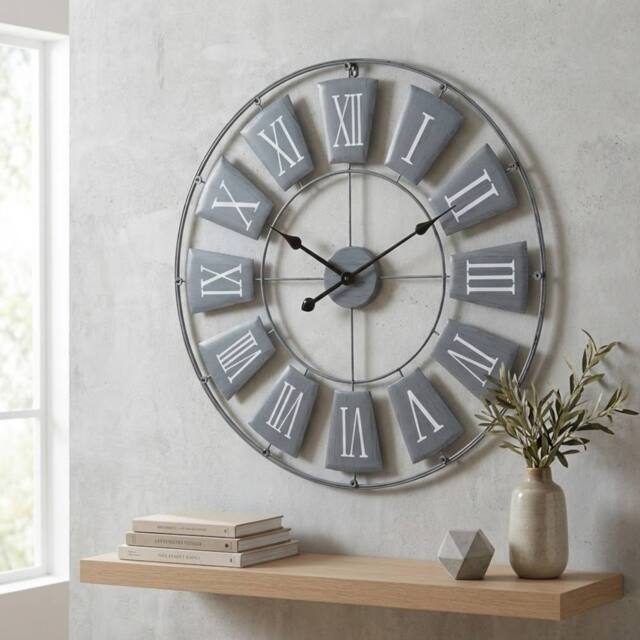 Garden Greatness Vitus Slate Metal Wall Clock in Grey - Size: 1 Pack - image 1