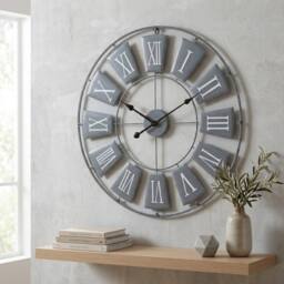 Garden Greatness Vitus Slate Metal Wall Clock in Grey - Size: 1 Pack