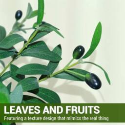 VOGREX 6FT 180cm Faux Potted Olive Tree in Green - thumbnail 4