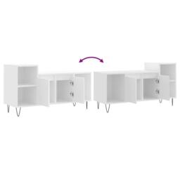 Berkfield Home TV Cabinet White 100x35x55 cm Engineered Wood - Size: 100 x 35 x 55 cm - thumbnail 9