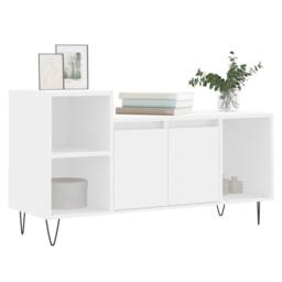 Berkfield Home TV Cabinet White 100x35x55 cm Engineered Wood - Size: 100 x 35 x 55 cm - thumbnail 1