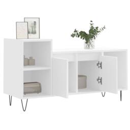 Berkfield Home TV Cabinet White 100x35x55 cm Engineered Wood - Size: 100 x 35 x 55 cm - thumbnail 4