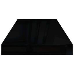 Berkfield Home Durable Floating Wall Shelf High Gloss Black 60x23.5x3.8 cm MDF - thumbnail 5