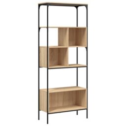 Berkfield Home Bookcase 5-Tier Sonoma Oak 76x33x188.5 cm Engineered Wood in Brown - thumbnail 2