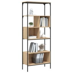 Berkfield Home Bookcase 5-Tier Sonoma Oak 76x33x188.5 cm Engineered Wood in Brown - thumbnail 4