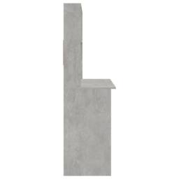 Berkfield Home Decorative Desk with Shelves Concrete Grey 102x45x148 cm Engineer - Size: 102 x 45 x 148 cm - thumbnail 6