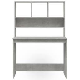 Berkfield Home Decorative Desk with Shelves Concrete Grey 102x45x148 cm Engineer - Size: 102 x 45 x 148 cm - thumbnail 5