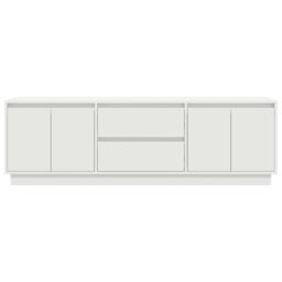 Berkfield Home TV Cabinet with LED Lights White 160.5x41x50 cm - thumbnail 7