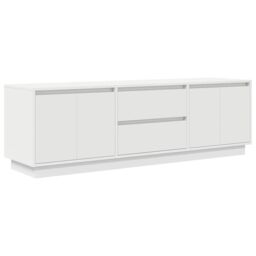 Berkfield Home TV Cabinet with LED Lights White 160.5x41x50 cm - thumbnail 3