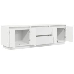 Berkfield Home TV Cabinet with LED Lights White 160.5x41x50 cm - thumbnail 6