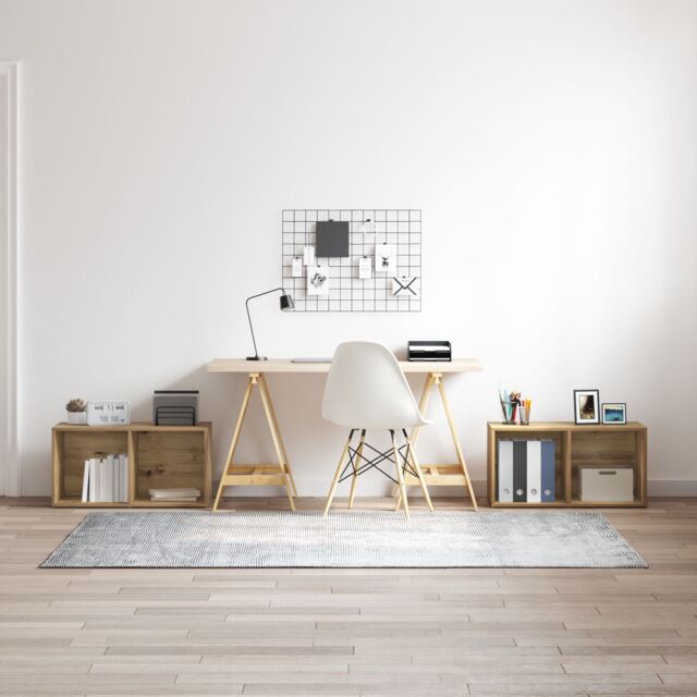 Berkfield Home with Shelf 2 pcs Artisan oak 72 x 35 x 36.5 cm Engineered wood in Brown - image 1