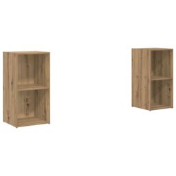 Berkfield Home with Shelf 2 pcs Artisan oak 72 x 35 x 36.5 cm Engineered wood in Brown - thumbnail 2