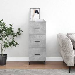 Berkfield Home Sideboard Concrete Grey 34.5x34x90 cm Engineered Wood - thumbnail 2