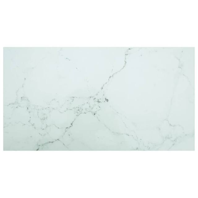 Berkfield Home Table Top White 120x65 cm 8mm Tempered Glass with Marble Design - image 1