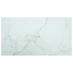 Berkfield Home Table Top White 120x65 cm 8mm Tempered Glass with Marble Design