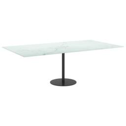 Berkfield Home Table Top White 120x65 cm 8mm Tempered Glass with Marble Design - thumbnail 5