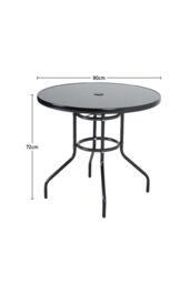 Living and Home 4-Seater Garden Round Dining Table Set in Black - thumbnail 5