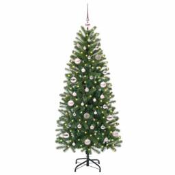 Berkfield Home Elegant Artificial Christmas Tree with 150 LEDs Green 150 cm PE a - thumbnail 3