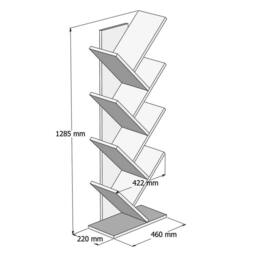 BIMOSSA Hitit Wooden Tree Bookcase with Shelves for Living Room or Kids' Room in Light Oak - thumbnail 3