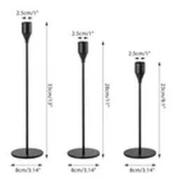 EONLION Black Set of 6 Black Gold Metal Candlestick Holders for Home Decor - thumbnail 2