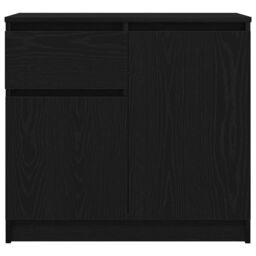 Berkfield Home Sideboard with Drawer Black Oak 71x35x65 cm Engineered Wood - Size: 71 x 35 x 65 cm - thumbnail 6