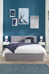 Aspire Castleton Linen Quilted Headboard Ottoman Bed in Grey - Size: King - thumbnail 3