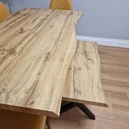 KOSY KOALA Modern Dining Table with 4 Mustard Gem Faux Leather Chairs & 1 Bench - thumbnail 5