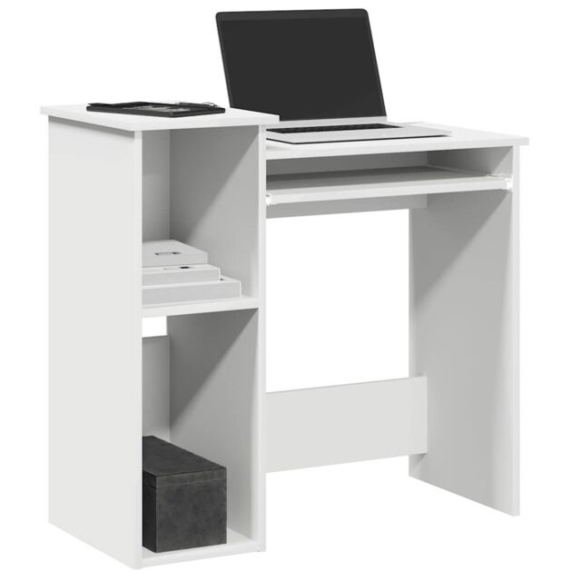 Berkfield Home Desk with Shelves White 84x40x78 cm Engineered Wood - Size: 84 x 40 x 78 cm - image 1