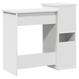 Berkfield Home Desk with Shelves White 84x40x78 cm Engineered Wood - Size: 84 x 40 x 78 cm - thumbnail 7