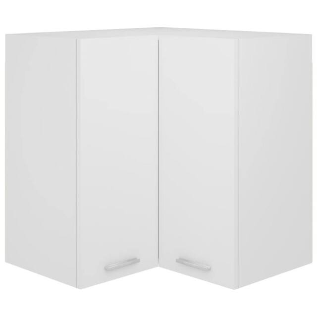 Berkfield Home Hanging Corner Cabinet White 57x57x60 cm Engineered Wood - Size: 57 x 57 x 60 cm - image 1