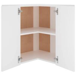 Berkfield Home Hanging Corner Cabinet White 57x57x60 cm Engineered Wood - Size: 57 x 57 x 60 cm - thumbnail 5