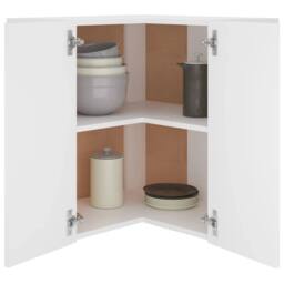 Berkfield Home Hanging Corner Cabinet White 57x57x60 cm Engineered Wood - Size: 57 x 57 x 60 cm - thumbnail 4