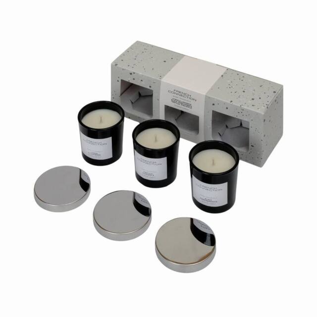 French Connection Black Collection Trio Scented Candle Gift Set 3×47g - Luxury Home - image 1