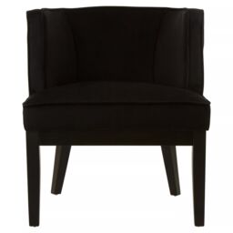 Orsina Daxton Velvet Rounded Chair in Black - thumbnail 1