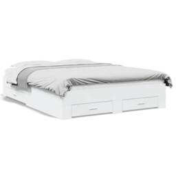 Berkfield Home Bed Frame with Drawers without Mattress White 160x200 cm - thumbnail 1