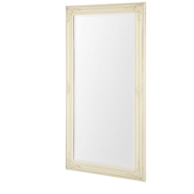 Melody Maison Extra Large White Antique Wall/Floor Mirror 158cm X 78cm - Size: 158 cm X 78 cm - image 1