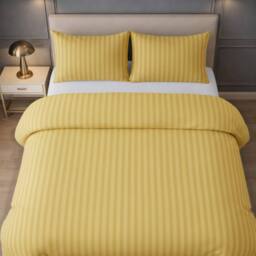 Grace Premium Embossed Stripes Duvet Cover Sets 2 Pack in Yellow - Size: King - thumbnail 2