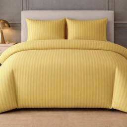Grace Premium Embossed Stripes Duvet Cover Sets 2 Pack in Yellow - Size: King - thumbnail 3