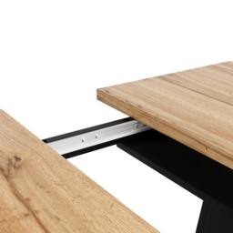 Matteo Extendable Dining Table - Marbled MDF Top & V-Shaped Legs in Natural - thumbnail 9