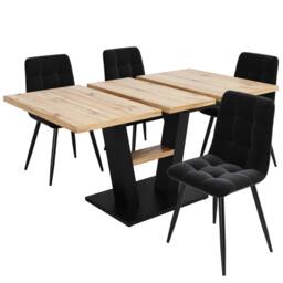 Matteo Extendable Dining Table - Marbled MDF Top & V-Shaped Legs in Natural - thumbnail 7