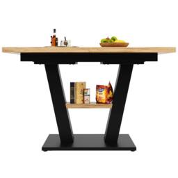 Matteo Extendable Dining Table - Marbled MDF Top & V-Shaped Legs in Natural - thumbnail 6