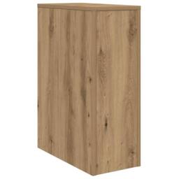 Berkfield Home Narrow Bathroom Cupboard with Wheels Artisian Oak Engineered Wood in Brown - thumbnail 7