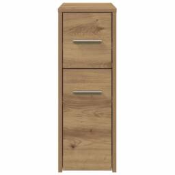 Berkfield Home Narrow Bathroom Cupboard with Wheels Artisian Oak Engineered Wood in Brown - thumbnail 5