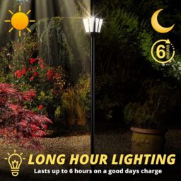 Marco Paul 1.7m Black Steel Solar Powered Victorian Lamp Post - thumbnail 3
